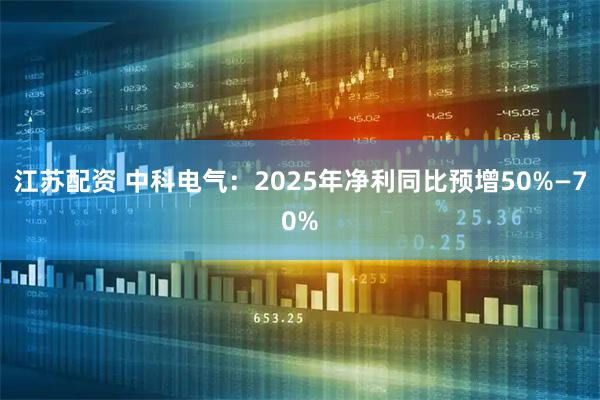 江苏配资 中科电气：2025年净利同比预增50%—70%